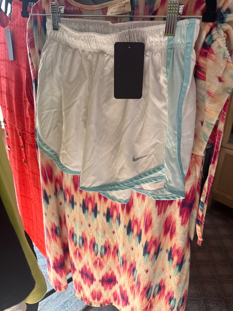 White/Teal Nike Women-Bottoms, Medium