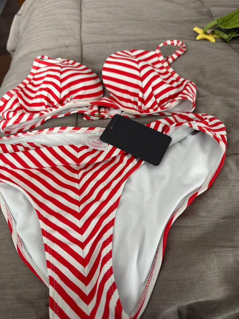 Red/White Xhiliration Swimsuit, Medium