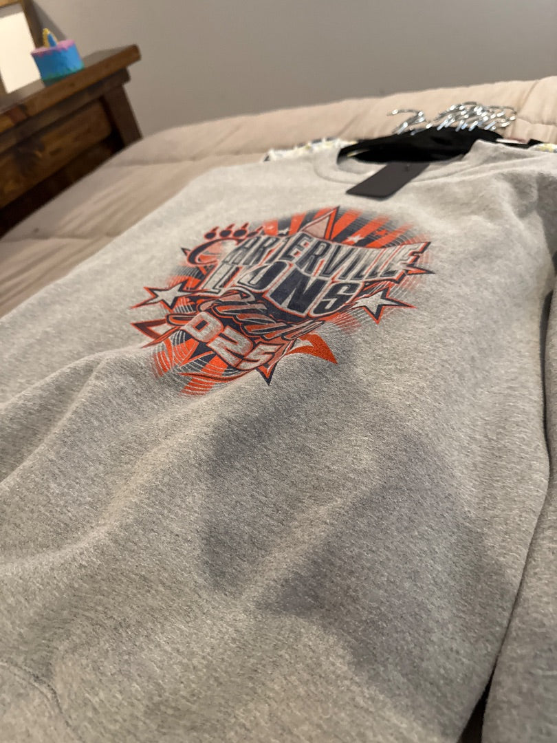 Grey Carterville Lions Cheer Women-Tops, Medium