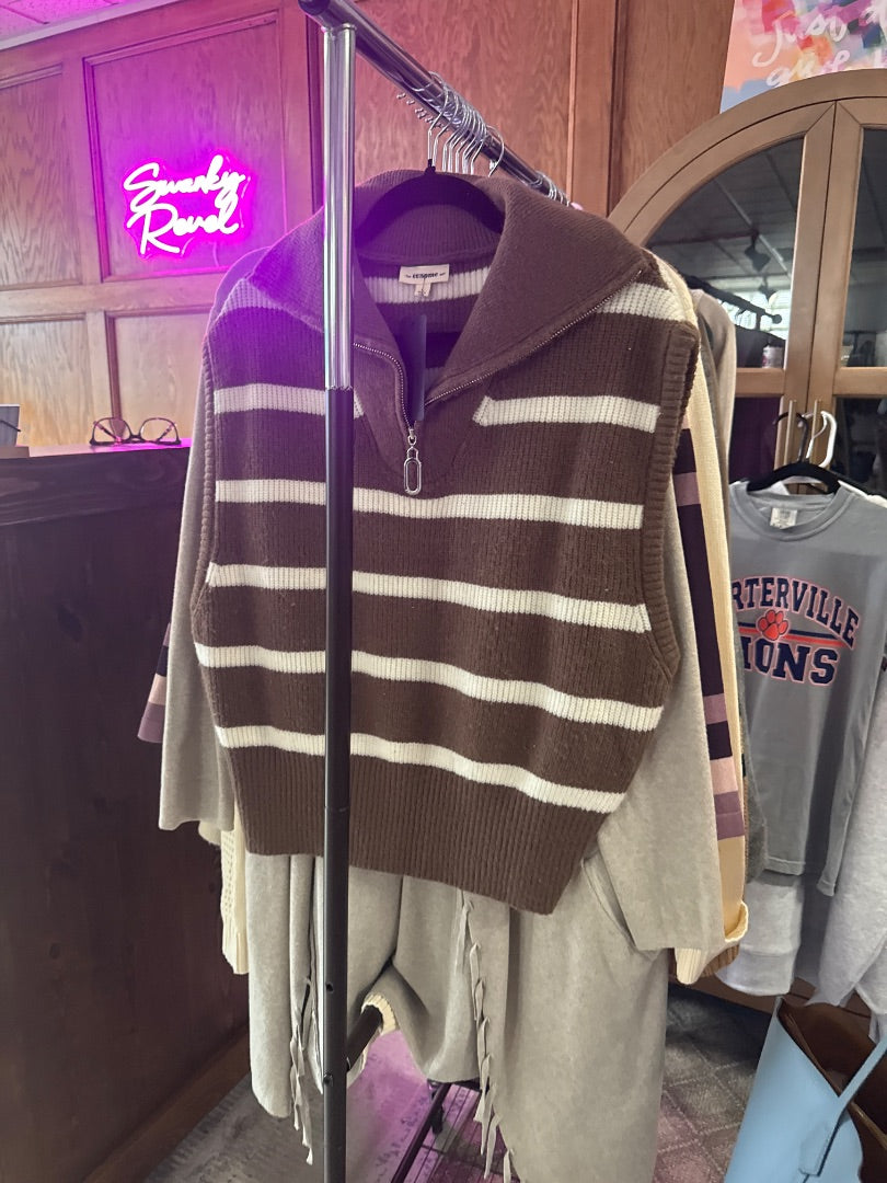 Brown/White ee:some Women-Tops, Large