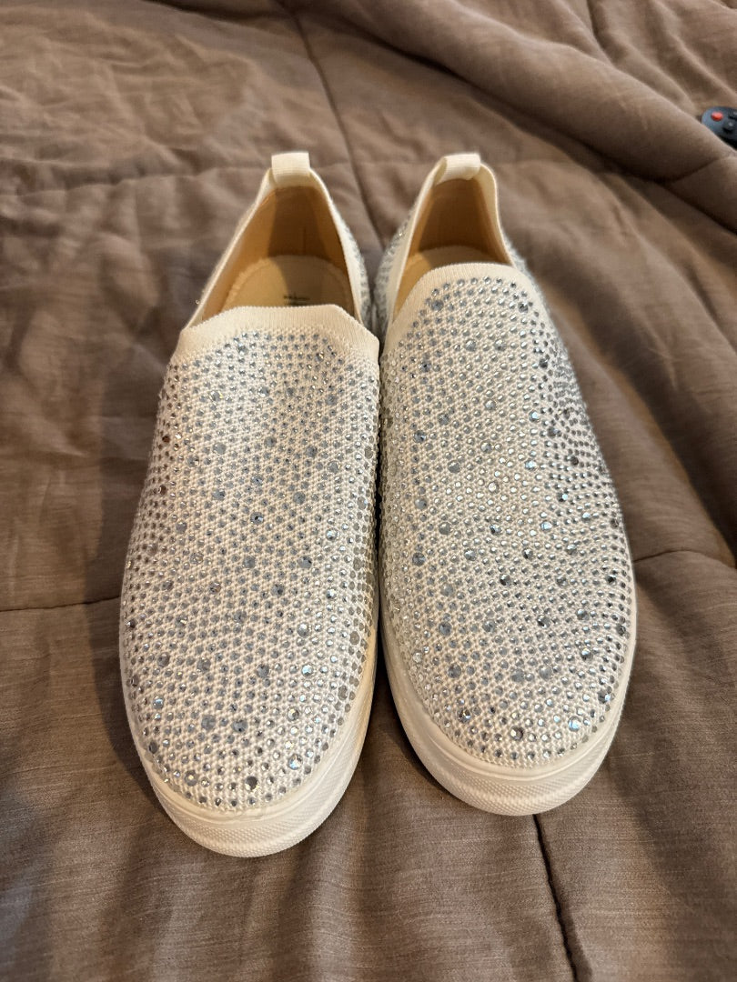 White/Silver Hey Girl Women-Shoes, 9