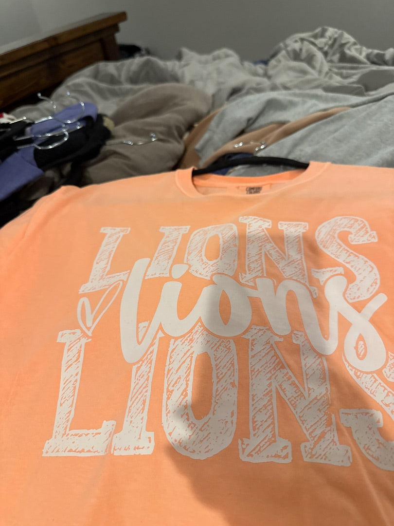 Orange LIONS Women-Tops, Medium