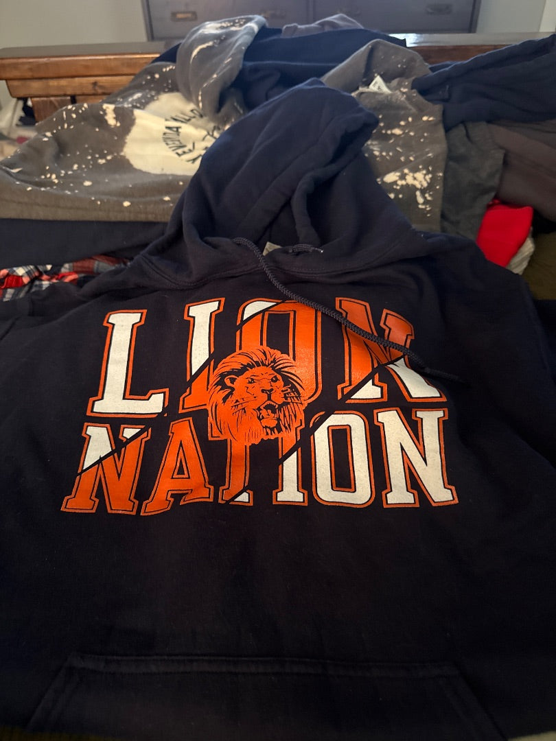 Orange/Navy Lion Nation Women-Tops, Large
