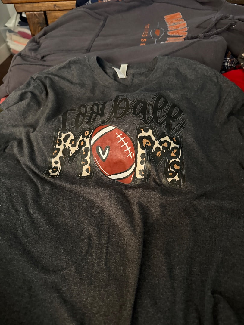 Grey Football Mom Women-Tops, Large