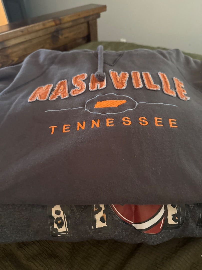 Grey/Orange Nashville Tennessee Women-Tops, Large