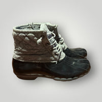 Seven Quilted Gray & Black Duck Boots Size 8