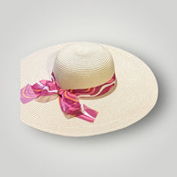 Wide Brim Beach Hat with Ribbon Tie