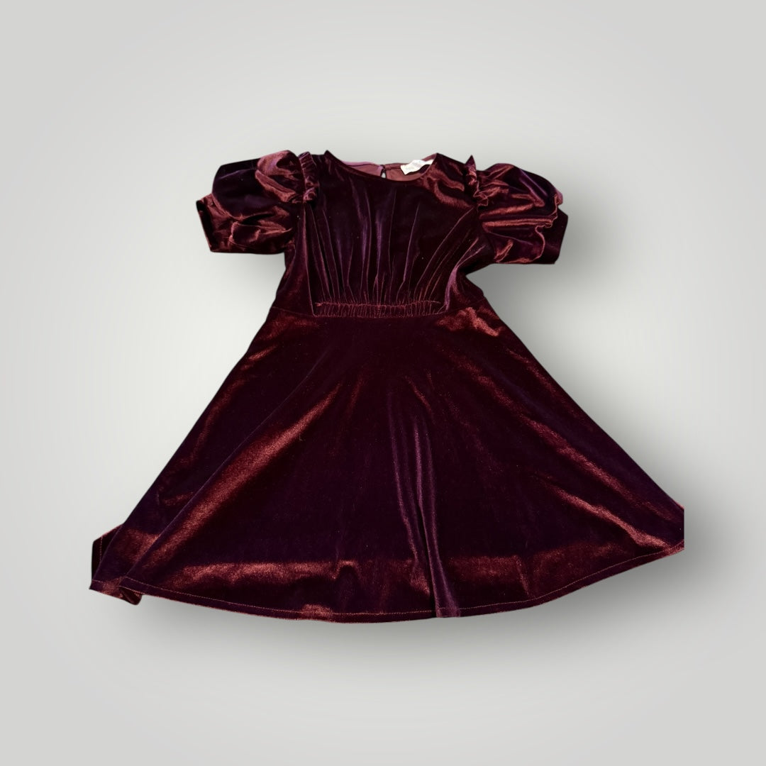 Zara Puff Sleeve Velvet Dress Size 9 Girls