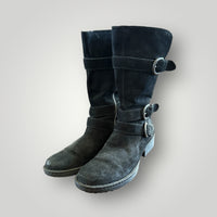 Born Black Suede Buckle Boots – Size 8