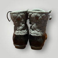 Seven Quilted Gray & Black Duck Boots Size 8