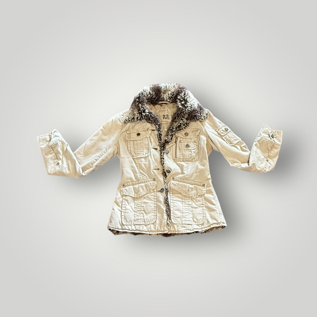 22 Faux Fur Utility Jacket Size Petite (XS)