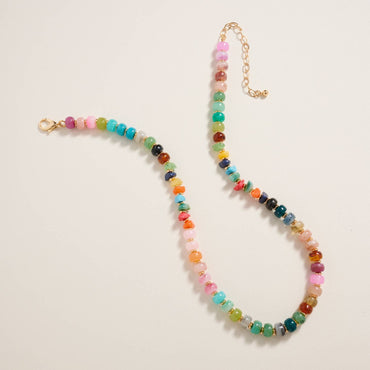 17Inch Mixed Marbled Ombre Beaded Necklace Jewelry