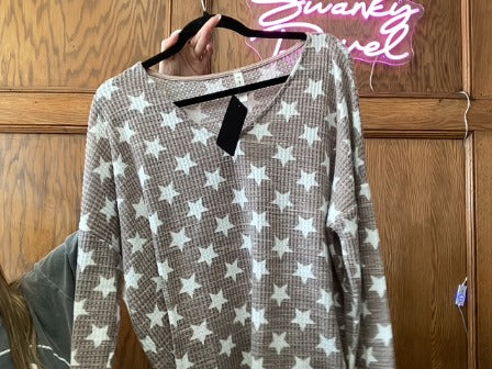 Brown/White MTS Women-Tops, Small