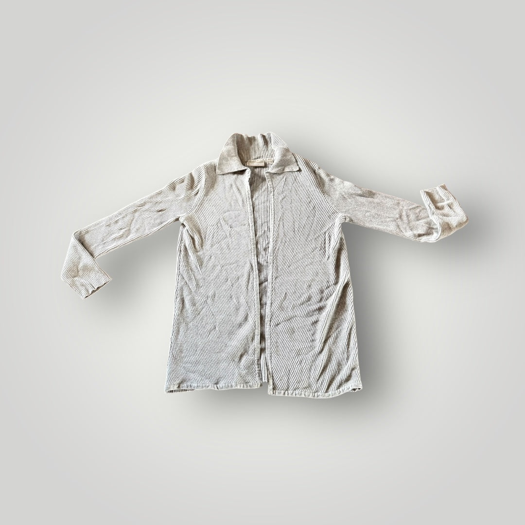 Croft & Barrow Gray Pinstripe Open Front Cardigan Size Small