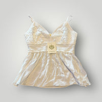 Rebellion Lace Trim Peplum Cami Size Large (NWT)