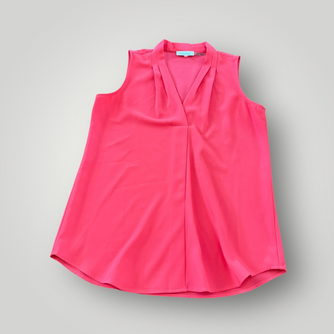 Calvin Klein V-Neck Sleeveless Blouse Size Small