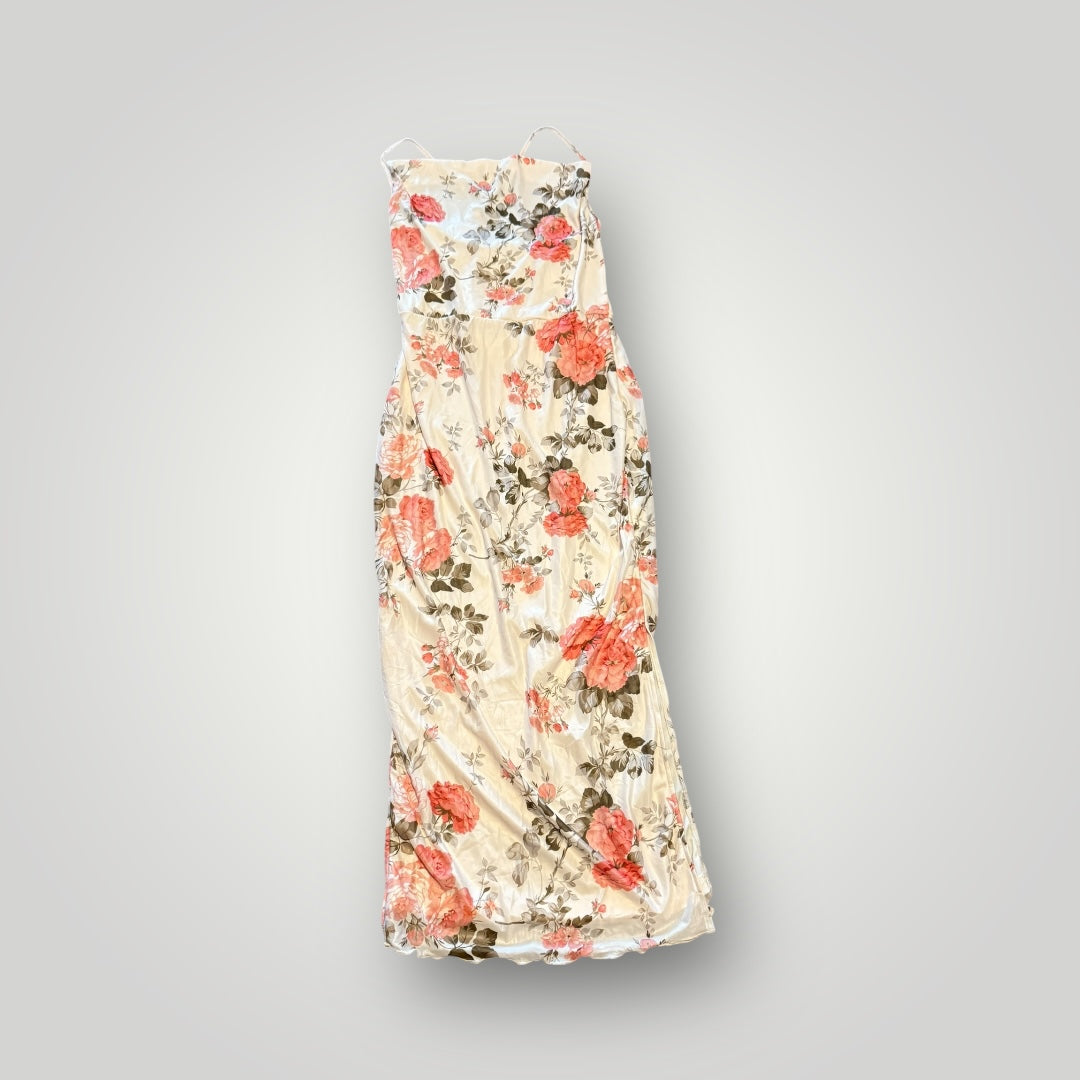 SHEIN Floral Satin Maxi Dress Size Large