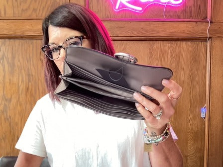 gray/plum Michael Kors wallet
