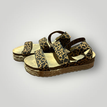Nature Breeze Leopard Espadrille Sandals Size 7.5