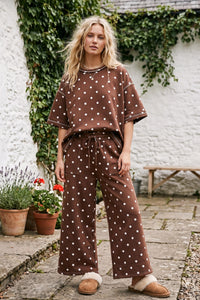 Heavy Scuba Polka Dot Short Sleeve Set