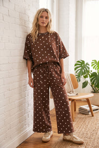 Heavy Scuba Polka Dot Short Sleeve Set