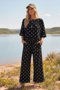 Heavy Scuba Polka Dot Short Sleeve Set