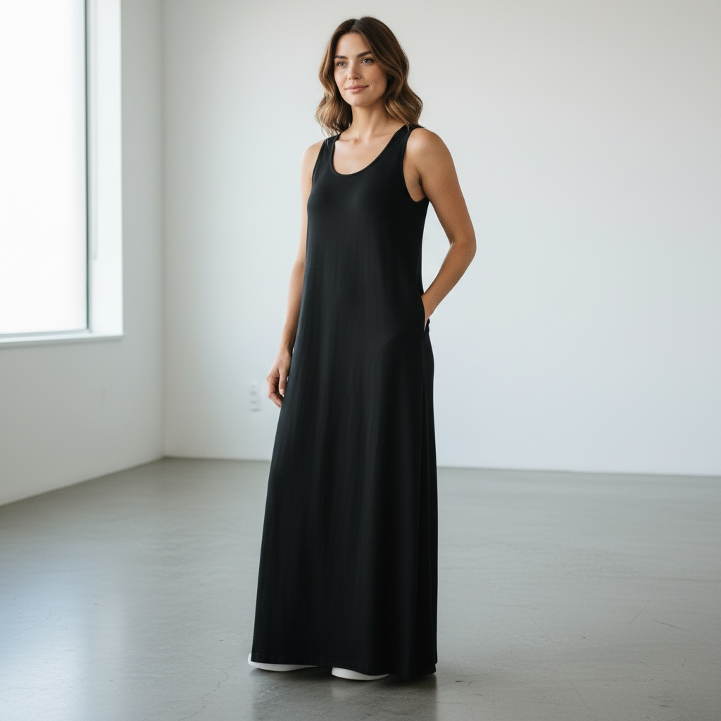 Mad Style Black Maxi Dress One Size (fits like a Small)