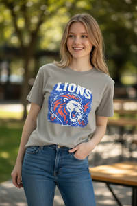 Carterville Lions Graphic T-Shirt Gray Game Day Tee