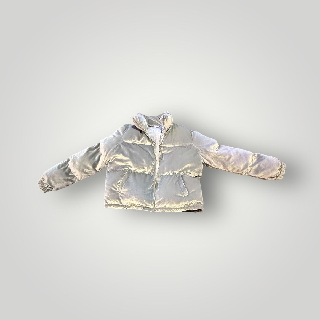 TCEC Velvet Puffer Jacket Size Medium Baby Blue