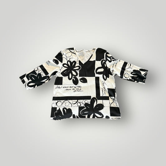 Allison Daley Abstract Floral Top Petite Medium