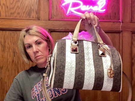 White/Brown Michael Kors Women-Accessories/Purses