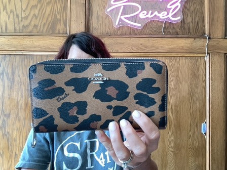leopard Coach wallet
