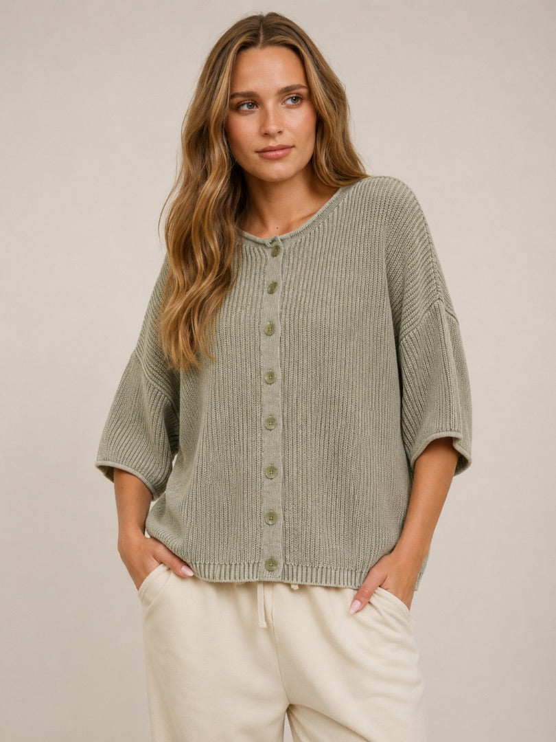 Light Olive JOA Women-Tops, Large
