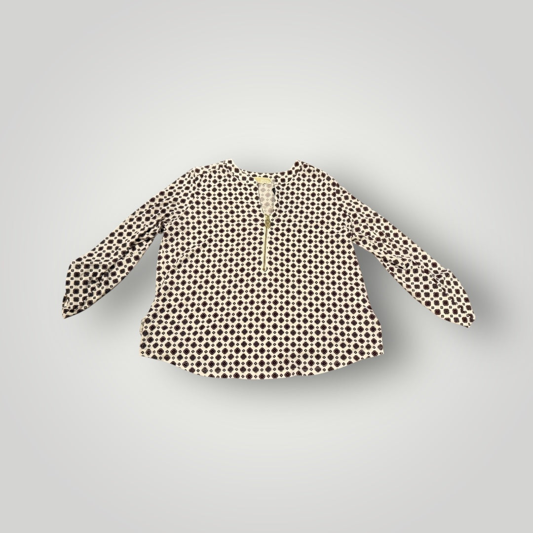 Michael Kors Zip Front Printed Blouse Size M/L