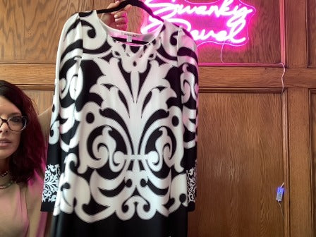 White/Black nico la dress, Medium