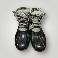 Seven Quilted Gray & Black Duck Boots Size 8