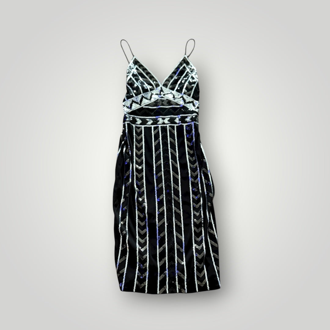 Express Art Deco Sequin Midi Dress Size Small