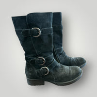 Born Black Suede Buckle Boots – Size 8