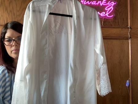 White DB Studio bride robe, OS