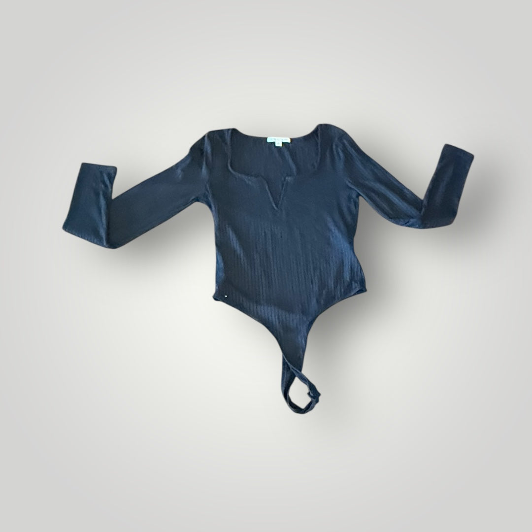 Green Envelope Black Long Sleeve Bodysuit Size Small