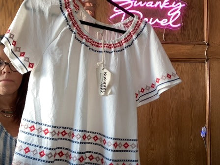 white Savanna Jane Women-Tops, Large