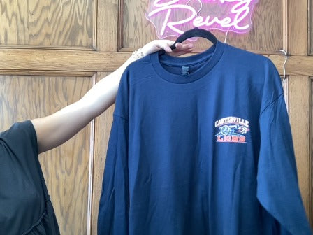 Navy Cannon Shirt Womens-Long Sleeve, XL