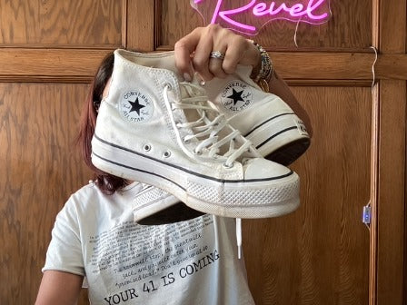 White Converse Women Shoes, 8