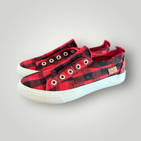 Blowfish Slip-On Sneakers Red Buffalo Plaid Size 9