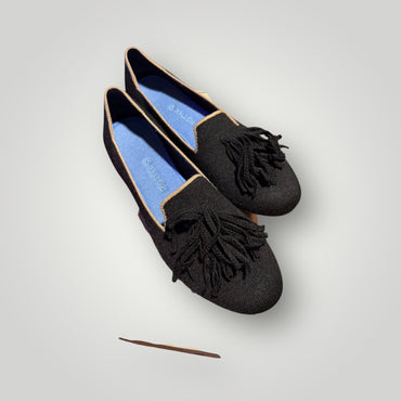 Rothy’s Black Diamond Tassel Loafers Size 11