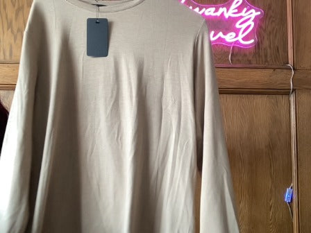 Tan Trendy Queen Women-Tops, Small