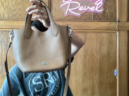 Tan Coach handbag