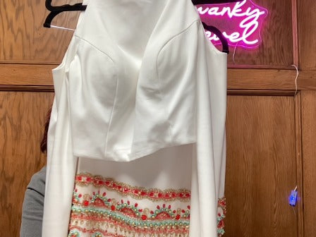 White Rachel Allan dress, 8