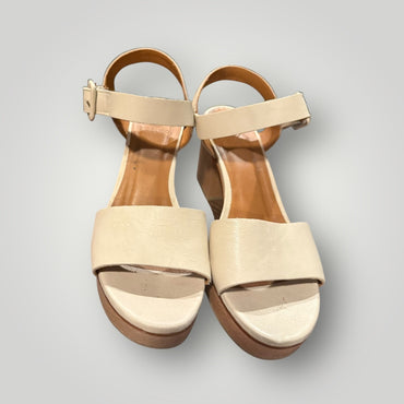 Coclico Nude Leather Block Heel Sandals Size 36