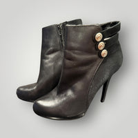 Guess Black Button-Detail Heeled Booties Size 7